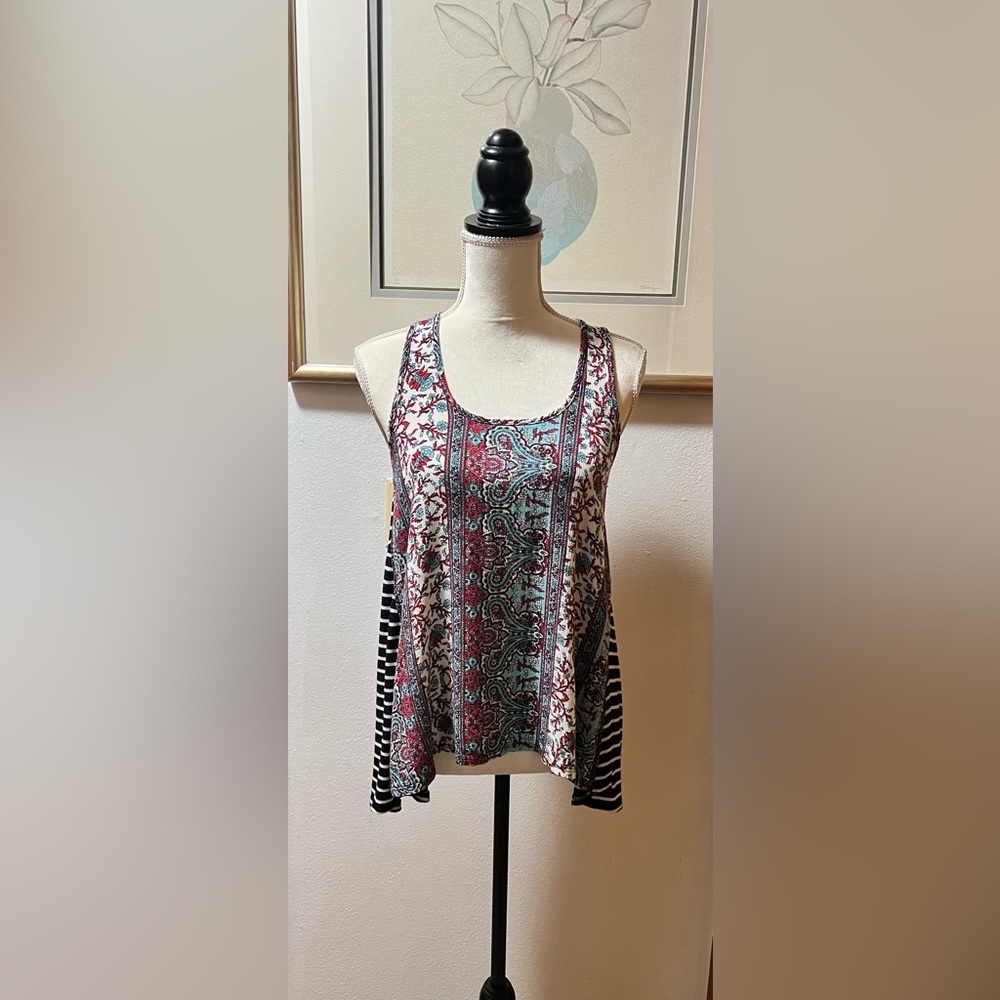 Wallpapher Paisley Print Tunic Tank Top
